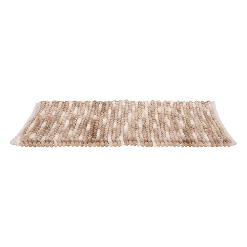 Image secondaire de 5five - tapis de bain boule en coton beige 75x50cm