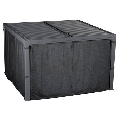 Hespéride - 1 Set de 4 Rideaux pour tonnelle 3,6 x 3,6 m