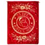 FEERIC CHRISTMAS - Grande Hotte de Noël en Velours Rouge & Impression Père Noël dorée 50 x 70 cm
