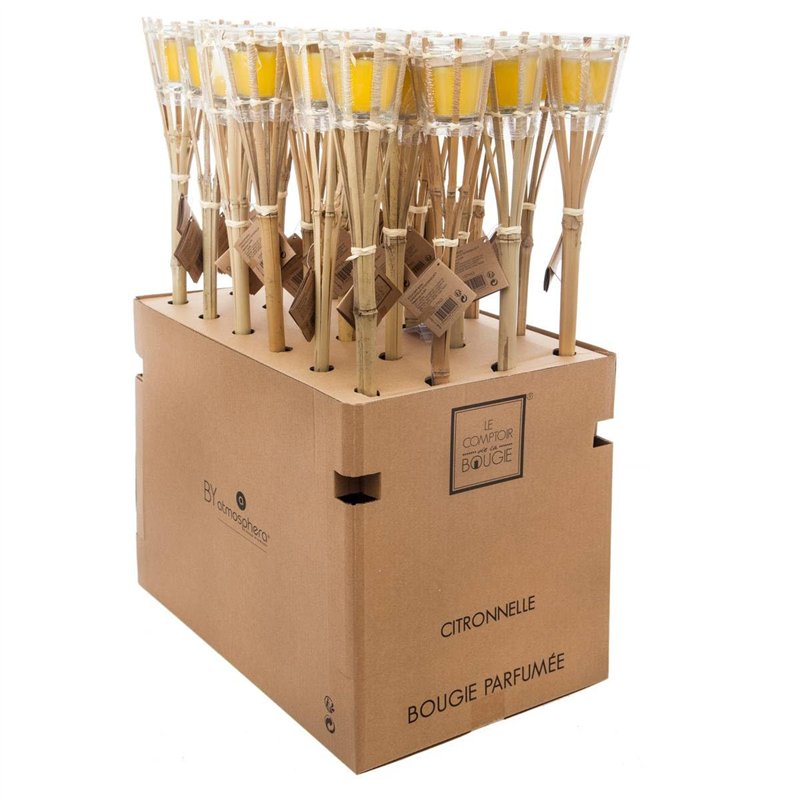 Image secondaire de JJA Torche Bambou Bougie CITRONNELLE 107963 L. 76 x D. 7,5 x H. 7,5 cm