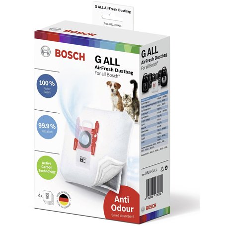 Bosch Electroménager, BBZAFGALL Sac aspirateur Typ G ALL, AirFresh, spécial animaux domestiques, Accessoires pour aspirateurs
