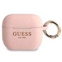 Guess Coque de Protection en Silicone pour Apple AirPods 3 Motif Paillettes Rose
