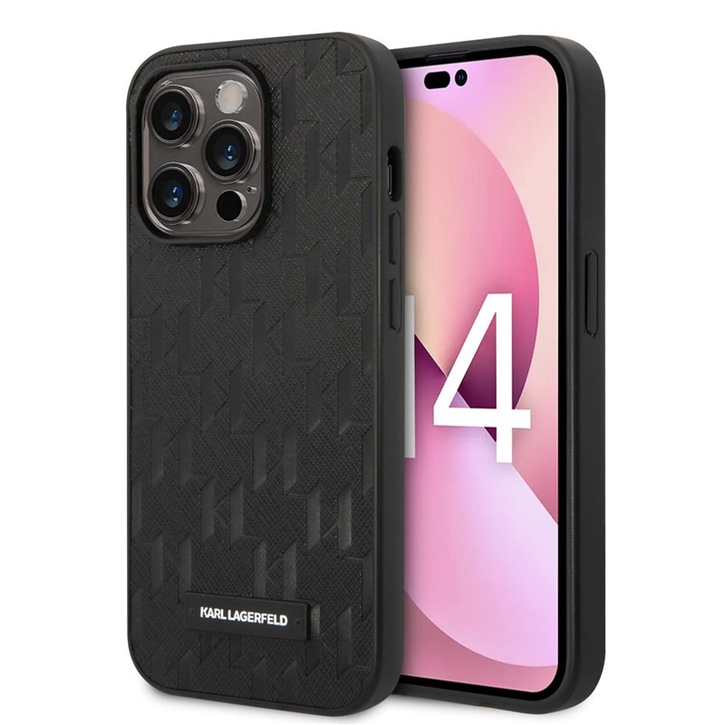 Karl Lagerfeld KLHCP14LSAKLHPK Coque Rigide pour iPhone 14 Pro 6,1