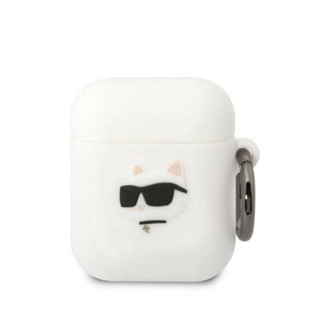 Karl Lagerfeld Silicone NFT Choupette Head 3D Coque AirPods 1/2 gen, Blanc