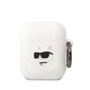 Karl Lagerfeld Silicone NFT Choupette Head 3D Coque AirPods 1/2 gen, Blanc