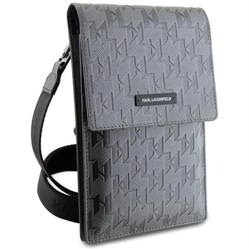 Image secondaire de Karl Lagerfeld KLWBSAMSMG Saffiano Mongram Plaque Sac Argenté