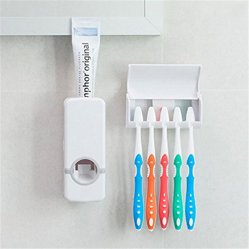 Image secondaire de SHOP-STORY - Distributeur Automatique de Dentifrice avec Porte Brosse à Dents et Tête de Brosse à Dents Électrique Brossette