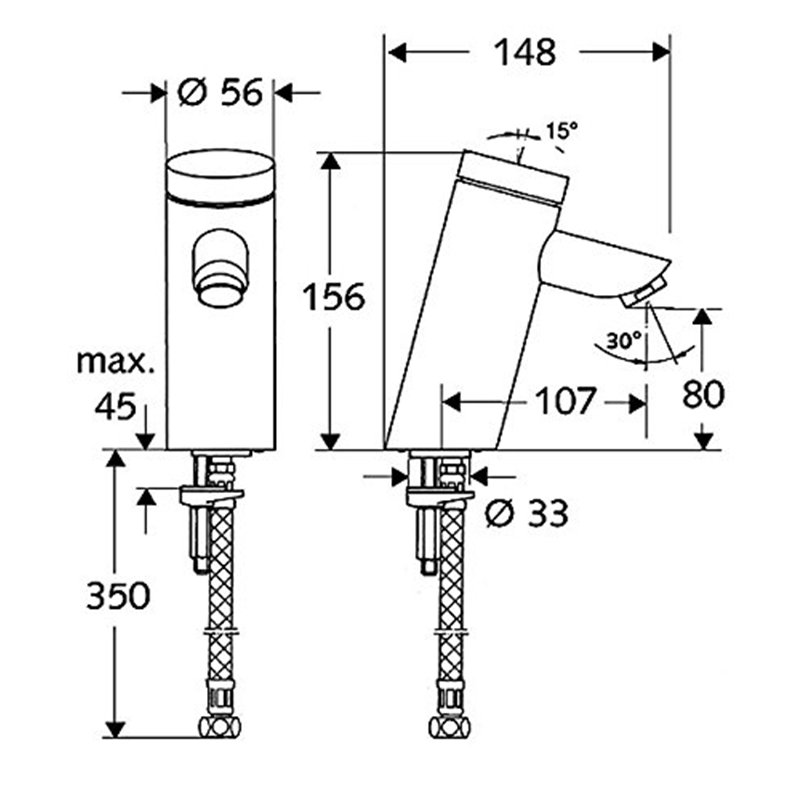 Image secondaire de Schell 21100699 7888628 Puris SC Robinetterie WT à fermeture automatique eau froide Chromé