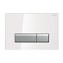 Geberit 8026514 Plaque de recouvrement Sigma 40 115.600.si.1 rinçage à 2 quantités, Blanc/Aluminium brossé