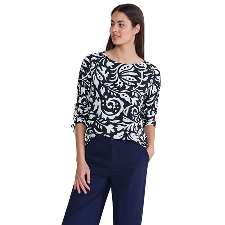 STREET ONE A344575 Blouse, Bleu Foncé, 48 Femme T-Shirt