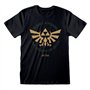 HEROES INC T-Shirt à Manches Courtes Unisex The Legend of Zelda Hyrule Kingdom Crest Noir