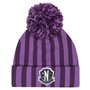 Heroes Inc. Wednesday Bonnet à pompon avec logo Nevermore Violet, violet, Taille unique