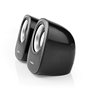 NEDIS Haut-Parleur PC 2 0, 12 W, Prise de 3,5 mm, Noir/argenté.