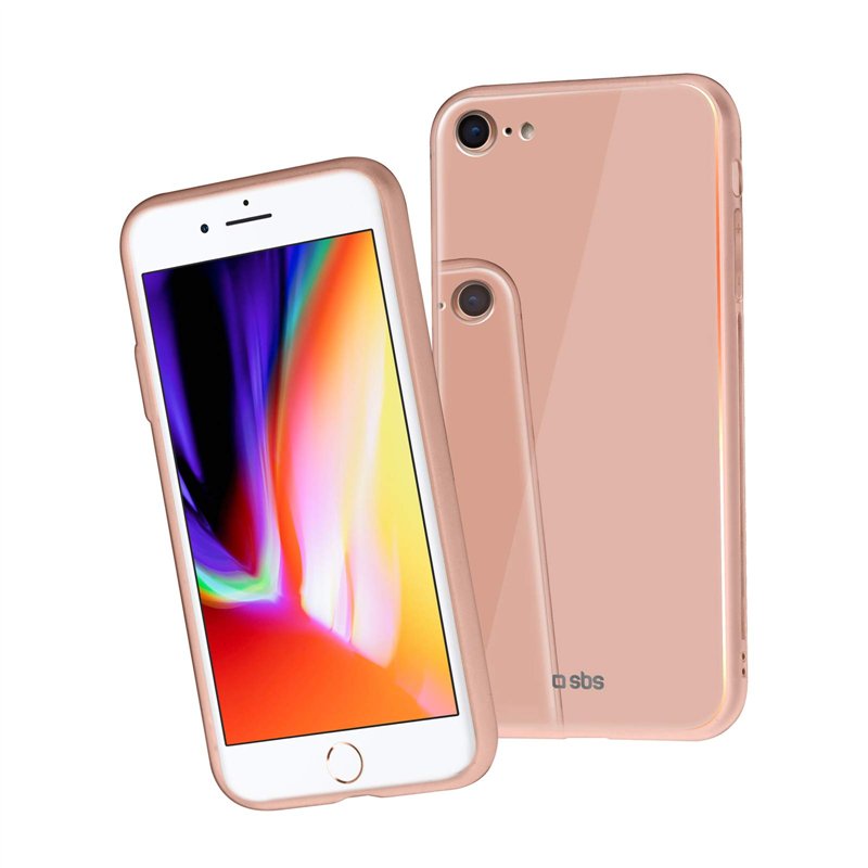 Image secondaire de SBS Coque Rigide en Verre et Polycarbonate pour iPhone 8/7 Rose
