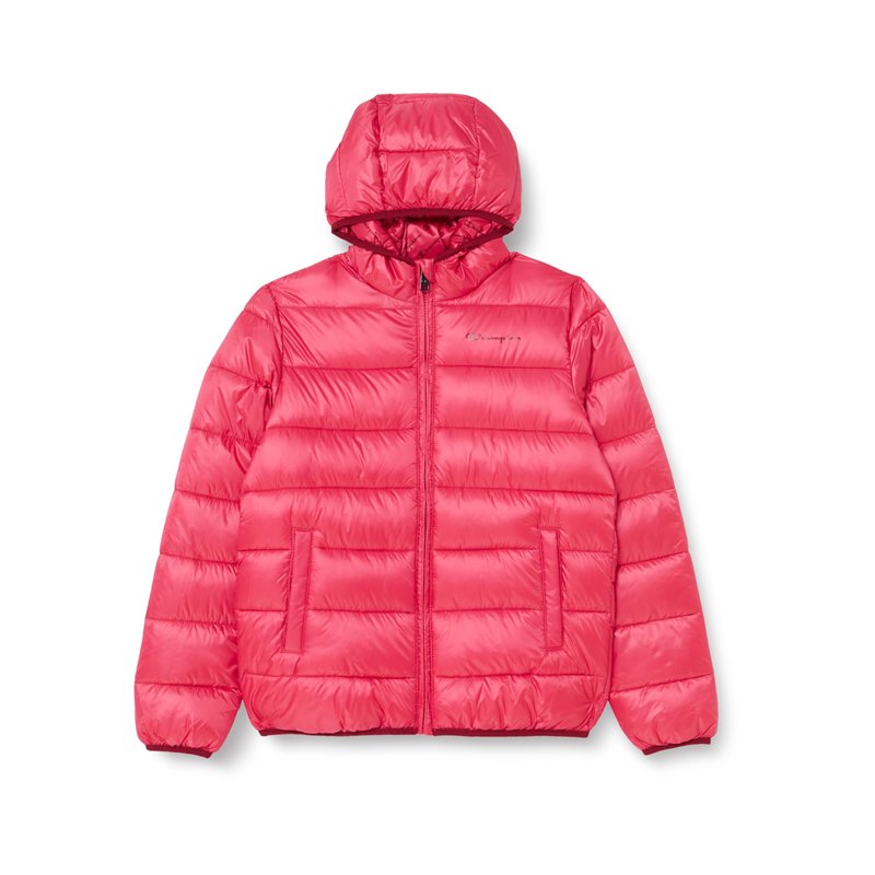 Champion Legacy Outdoor K - Light WR Hooded, Veste rembourrée Garçon, Rosa Fluo,
