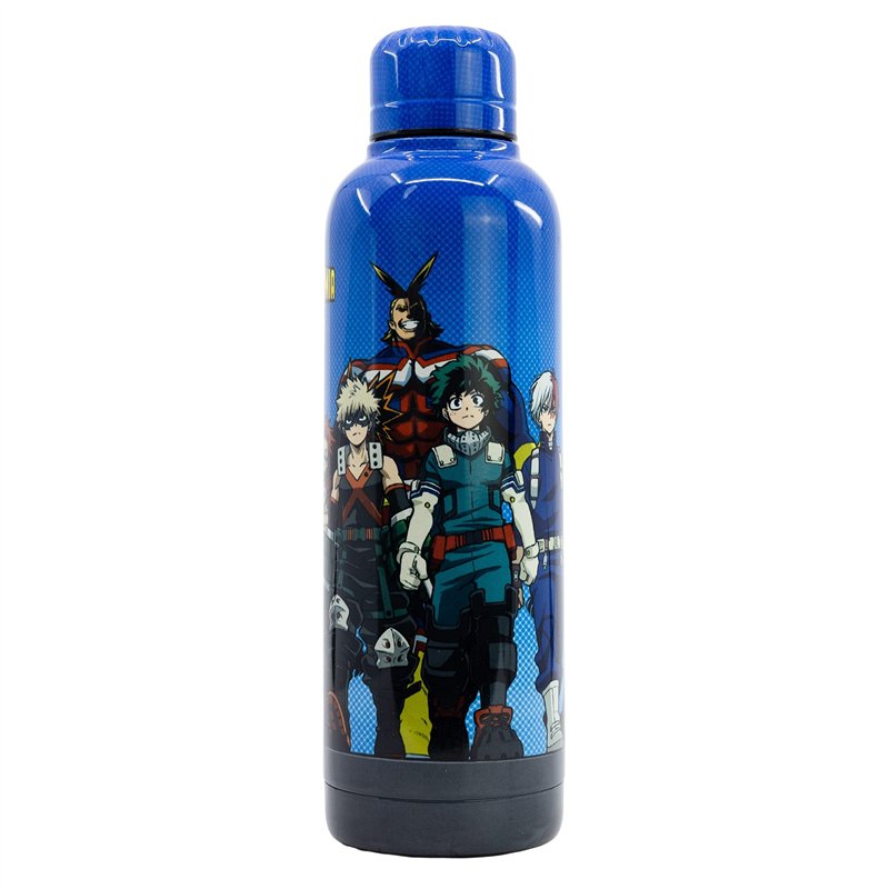 Image secondaire de Stor My Hero Academia - Bouteille transportable en Acier Inoxydable - Gourde réutilisable - Héros - Deku - All Might - Gris - 51