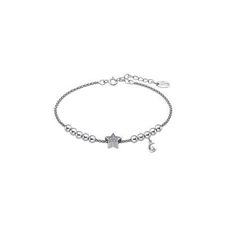 LOTUS SILVER Femme Argent Asscher Zircone bleue Bracelet