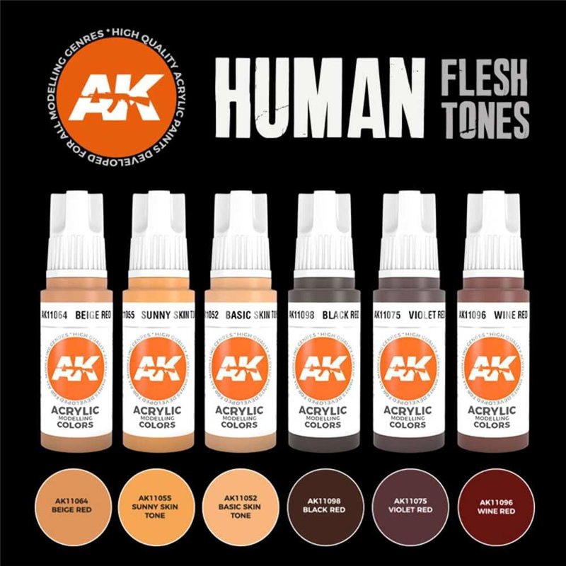 Image secondaire de (AK11603) - AK Interactive Set - Human Flesh Tones