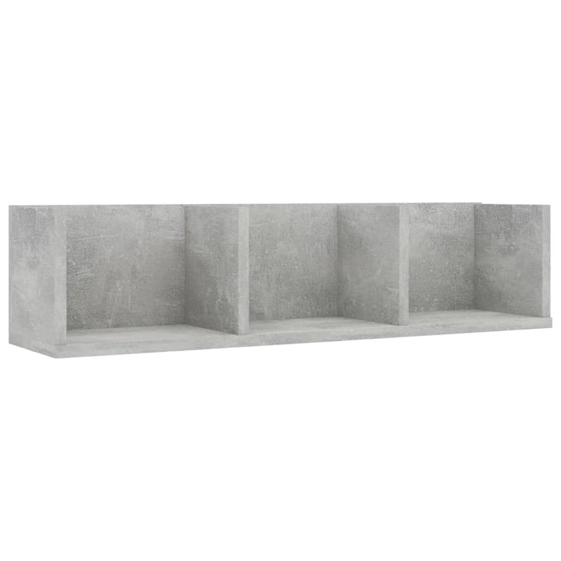 VidaXL Étagère murale pour CD Gris béton 74,9 x 18 x 18 cm