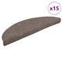 vidaXL - Treppenmatten Selbstklebend 15 Stk. Creme 56x17x3cm Nadelvlies