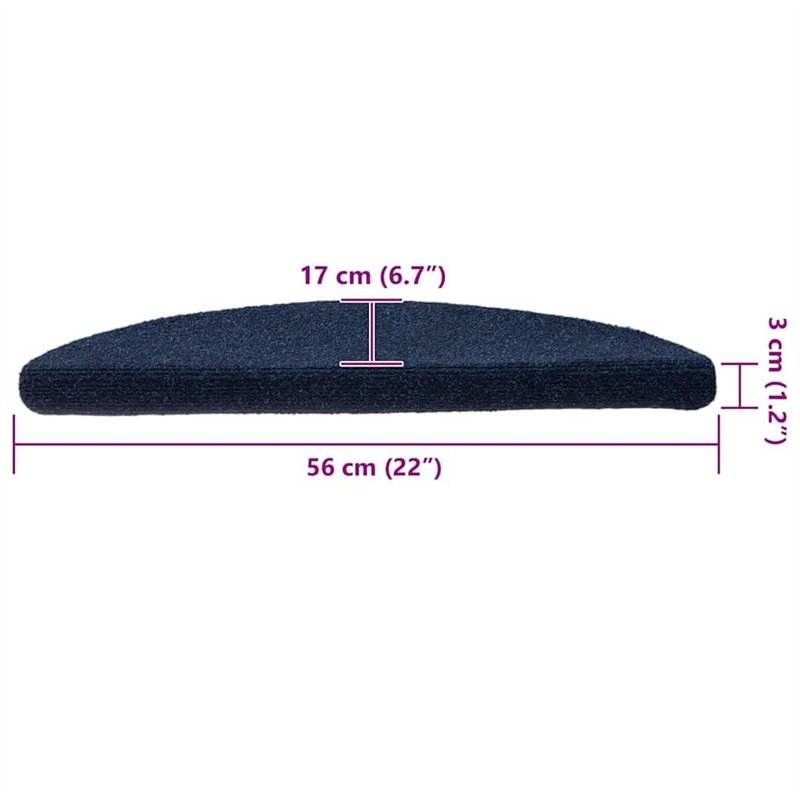 Image secondaire de vidaXL - Selbstklebende Treppenmatten 15 Stk. Navy 56x17x3cm Nadelvlies