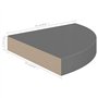 VidaXL Étagère d'angle flottante Gris brillant 25x25x3,8 cm MDF