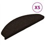 Tapis autoadhésifs de marches 5 pcs Marron 65x21x4cm Aiguilleté