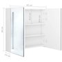 vidaXL Armadietto Bagno con Specchio e LED Bianco Lucido 62x14x60 cm