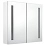 vidaXL Armadietto Bagno con Specchio e LED Bianco Lucido 62x14x60 cm