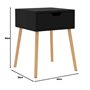 Table de chevet Noir brillant 40x40x56 cm Aggloméré