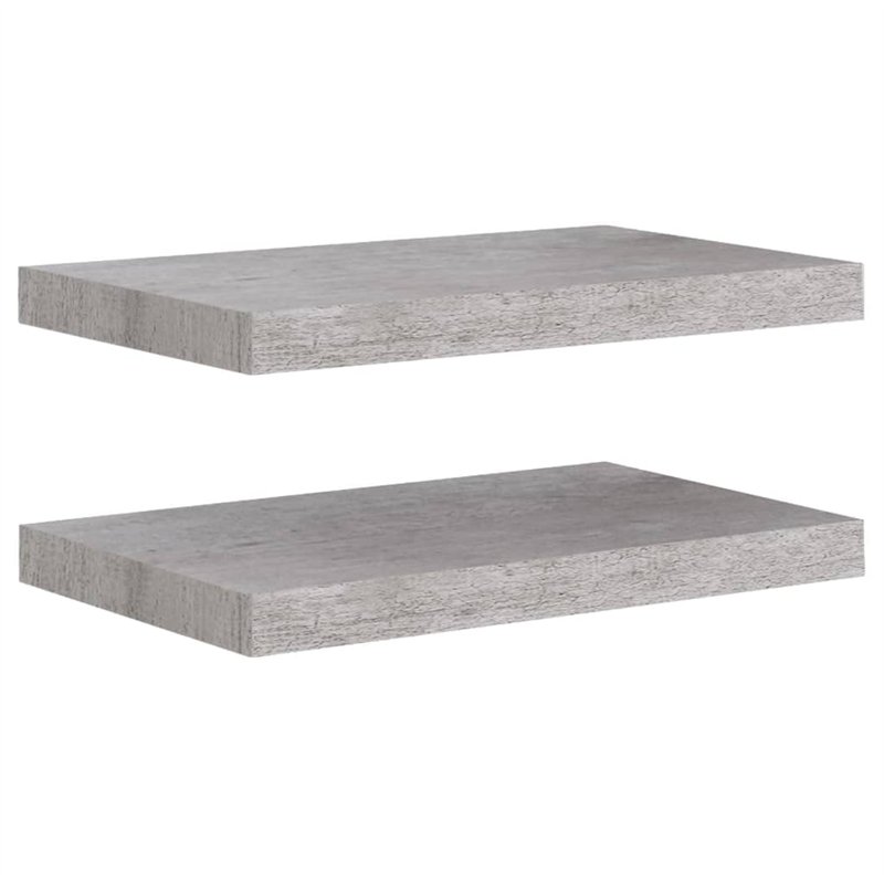 VidaXL Étagères murales flottantes 2 pcs Gris béton 50x23x3,8 cm MDF