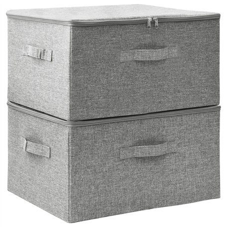 vidaXL - Aufbewahrungsboxen 2 Stk. Stoff 43x34x23 cm Grau