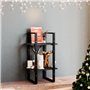 Libreria a 2 Ripiani Nera 40x30x70 cm in Massello di Pino