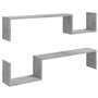 Étagères murales 2 pcs Gris béton 100x15x20 cm Aggloméré