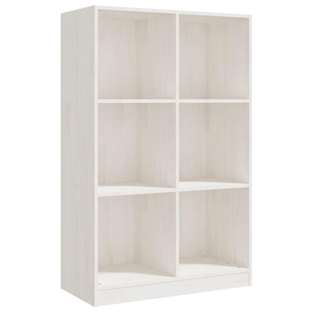 Libreria Bianca 70x33x110 cm in Legno Massello di Pino