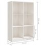 Libreria Bianca 70x33x110 cm in Legno Massello di Pino