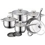 Royalty Line RL-1232 Lot de 12 Ustensiles de cuisine, marmites et poêles, en acier inoxydable