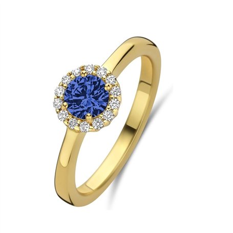 Bague Femme New Bling 9NB-1540-52 12 Doré Bleu