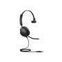 Jabra Evolve2 40 Casque PC Mono Écouteurs Certifié Microsoft Teams à Réduction du Bruit avec Technologie d'Appel à 3 Microphones
