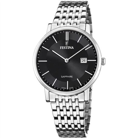 Festina Montre pour Homme F20018/3 Swiss Made Boîtier en Acier Inoxydable Gris Bracelet en Acier Inoxydable Gris