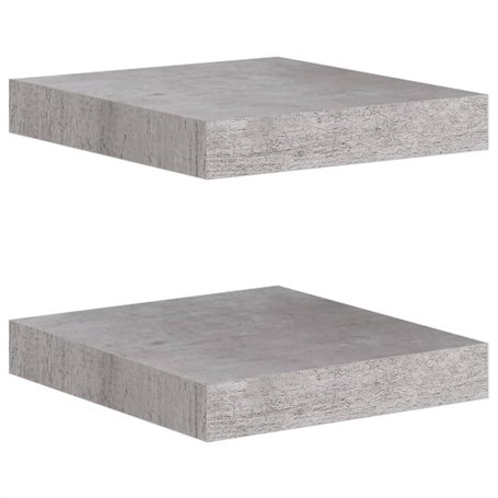 VidaXL Étagères murales flottantes 2 pcs Gris béton 23x23