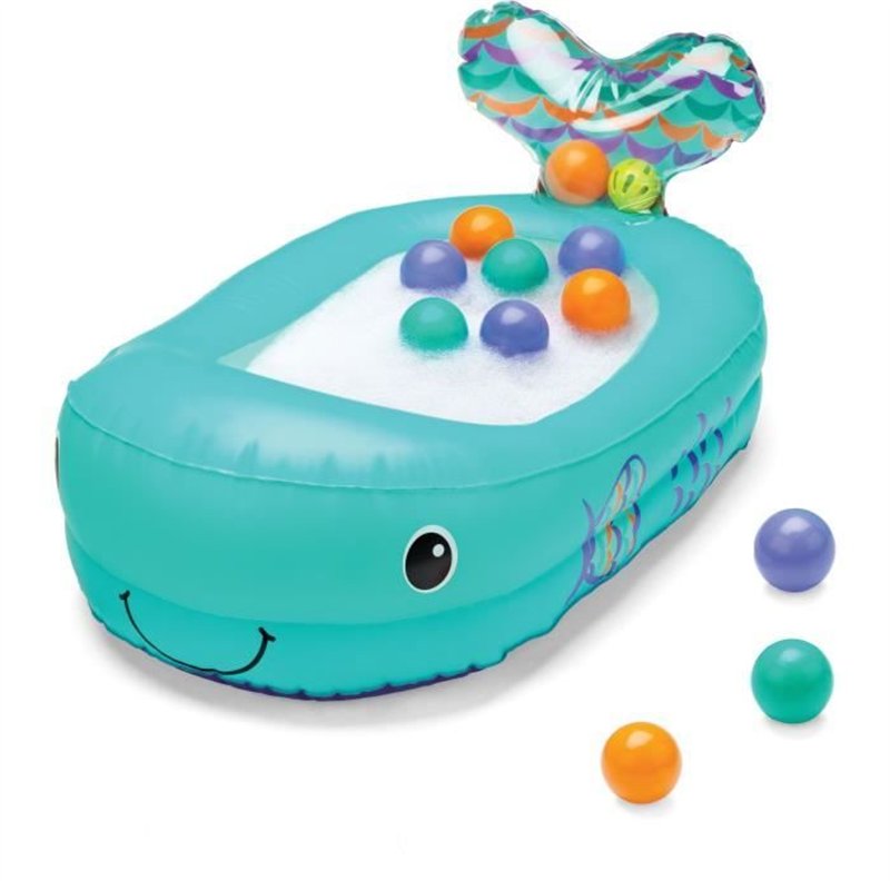 Baignoire baleine gonflable - Avec balles de jeu et thermometre intégré - 76.2 x 45.7 cm - Bleu - INFANTINO
