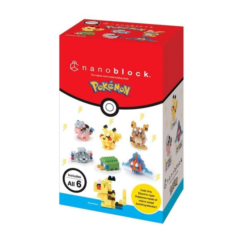 Coffret de 6 figurines en briques - BANDAI - NANOBLOCK - Pack Pokémon type Électrique