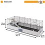 Cage Ferplast Métal Plastique recyclé 179 x 56 x 72 cm