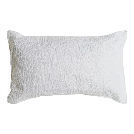 Coussin DKD Home Decor Blanc Polyester Floral 60 x 10 x 40 cm