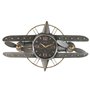 Horloge Murale Home ESPRIT Doré Argenté Métal Avion Vintage 77