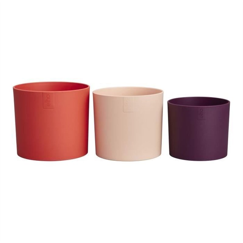 Pot de fleur - Elho - Lex Pott - Set 14 - Rouge Rose Violet - L 14 x B 13.8 x H 12 cm - Intérieur - 100% recyclé