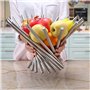 Windfromort Corbeille a Fruit en Acier Inoxydable, Pliable Panier de Fruit Décorative pour Pommes, Bananes, Oranges et Pain, Cor