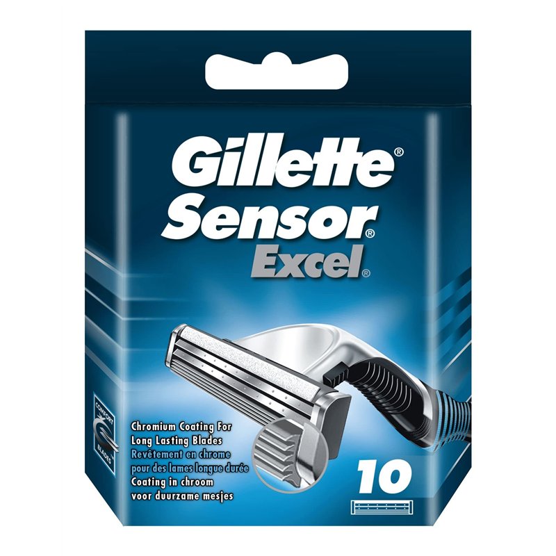 Gillette Lames de Rasoir Homme Sensor 3, Pack de 10 Lames de Recharges