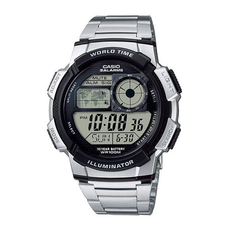 Casio Montre à Quartz pour Homme AE1000WD-1AV en résine argentée avec Cadran numérique